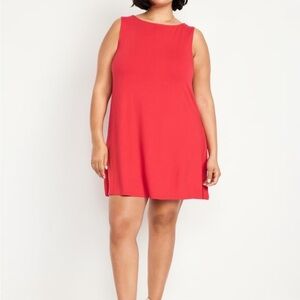 Old Navy bright coral red Sleeveless Mini Swing Dress